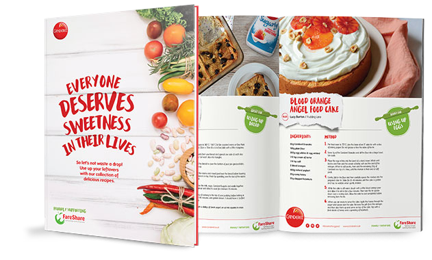 Canderel Fareshare recipe book mockup