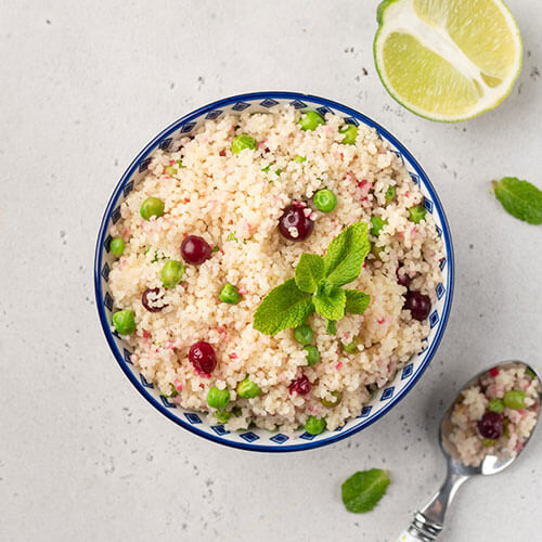 Bowl of fluffy cous cous